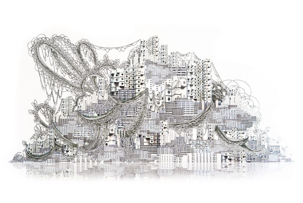 石井七歩（いしいなほ）のアート作品「理想宮（中銀カプセルタワービル01）」
